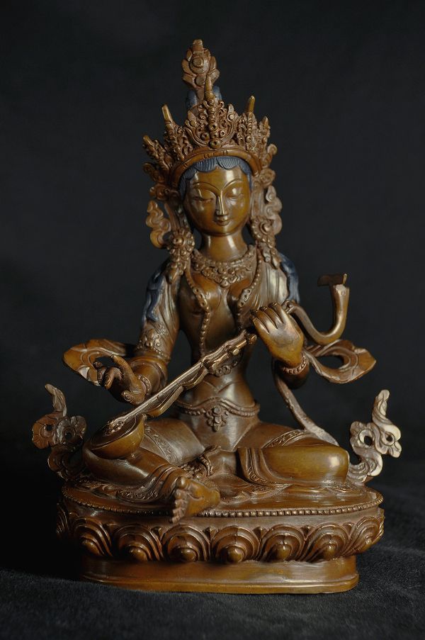 楽天市場】弁財天 銅造彫金仕上げ : 仏像仏画チベット美術卸の天竺堂