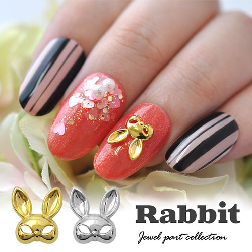 楽天市場】ネイルパーツ メタルパーツ アニマル うさぎ 仮面 マスク