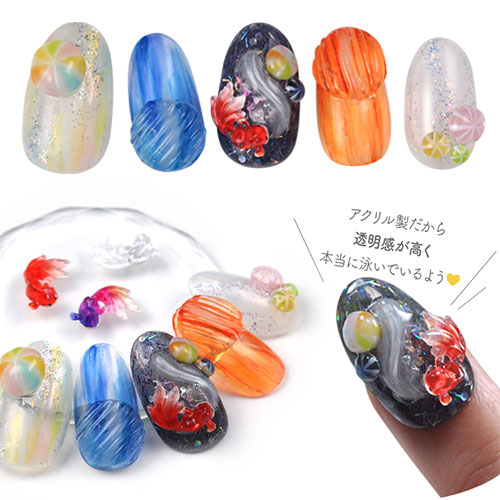 楽天市場】金魚 魚 夏祭り 祭り 金魚すくい メタルパーツ ネイルアート