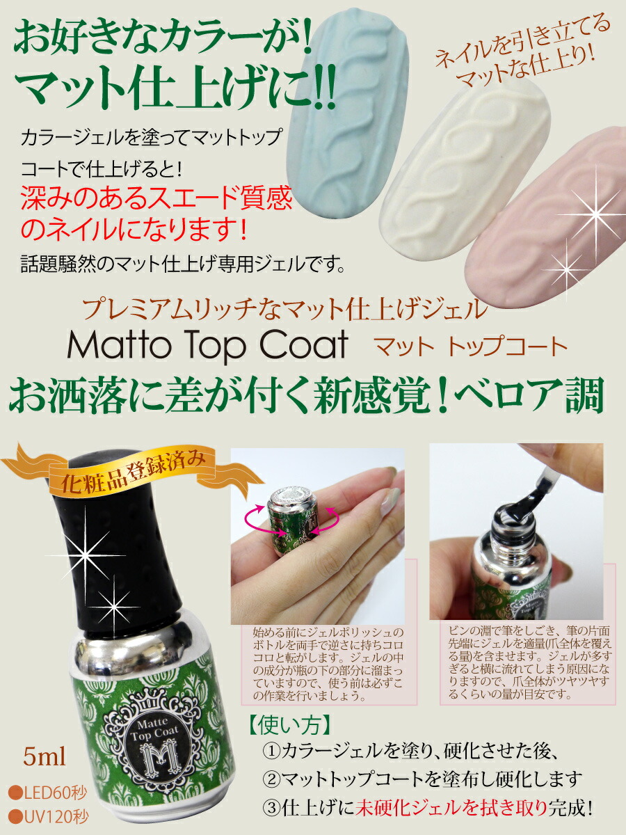 楽天市場】【マット トップコートジェル】【ポリッシュ型】スエードの