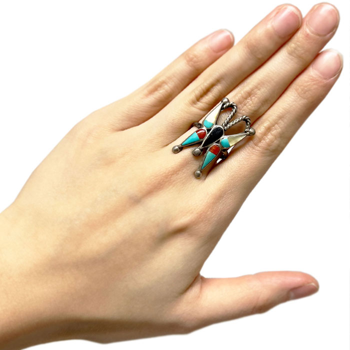 楽天市場】ヴィンテージ インディアンジュエリー ズニ族 インレイ