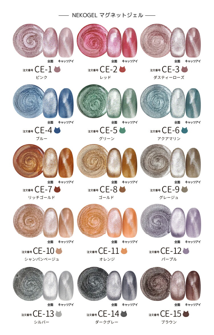 楽天市場】ネコジェル マグネットジェル全37色 内容量3g 安心の化粧品