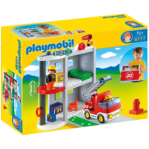 楽天市場】送料無料 プレイモービル 1.2.3 ファイヤーステーション