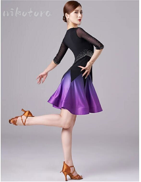 楽天市場】レディース ラテンドレス 社交ダンス ワンピース キラキラ