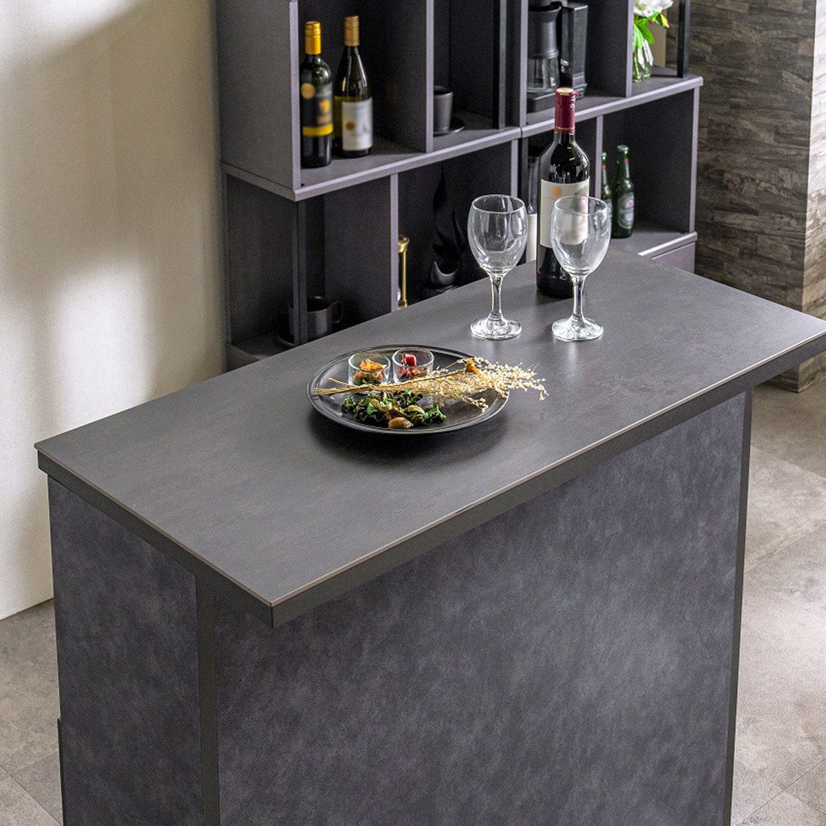 楽天市場】セラミック天板モダンバーカウンター (幅99cm) ニトリ