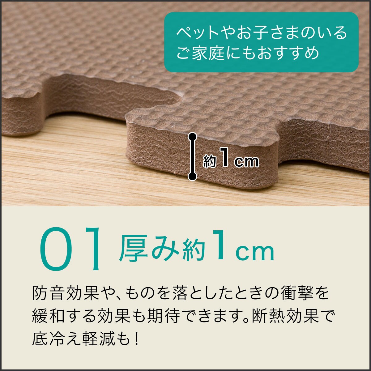 楽天市場】Nパズルマット 4枚入り フチつき (ダイBR 4P) ニトリ