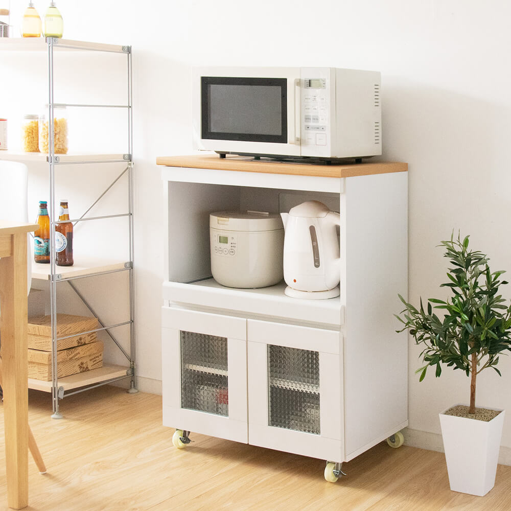 楽天市場】キッチンワゴン キッチンボード レンジボード レンジ台 食器