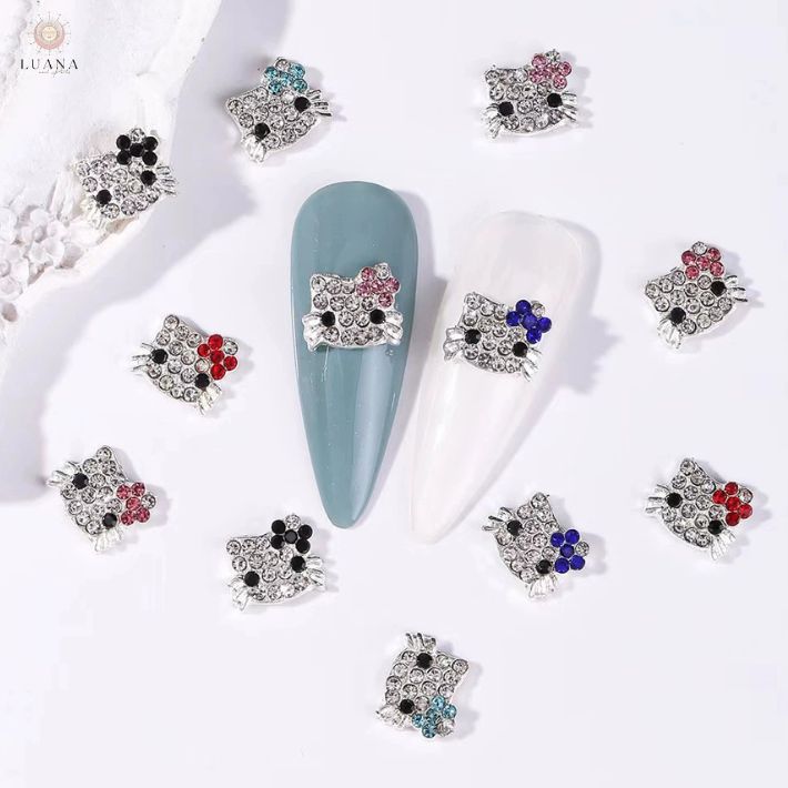 楽天市場】ポイント10倍ネイルパーツ 猫 リボン ストーン 2個入り