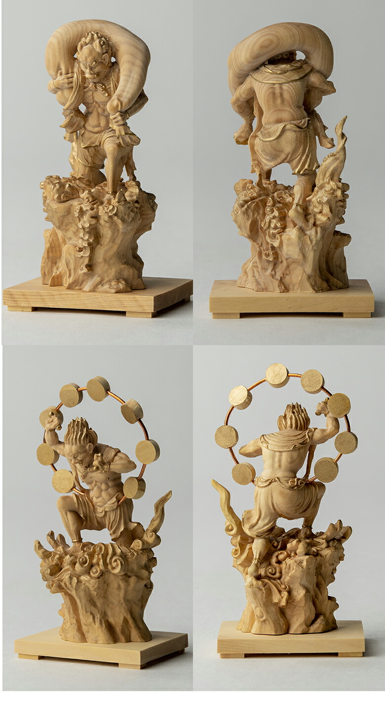 楽天市場】極小仏 風神 雷神 2体セット【豪華特典付き！】仏像 木彫