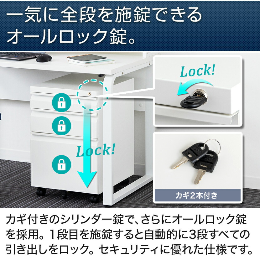 楽天市場】デスクワゴン オフィスコム ワゴン キャスター付き 3段