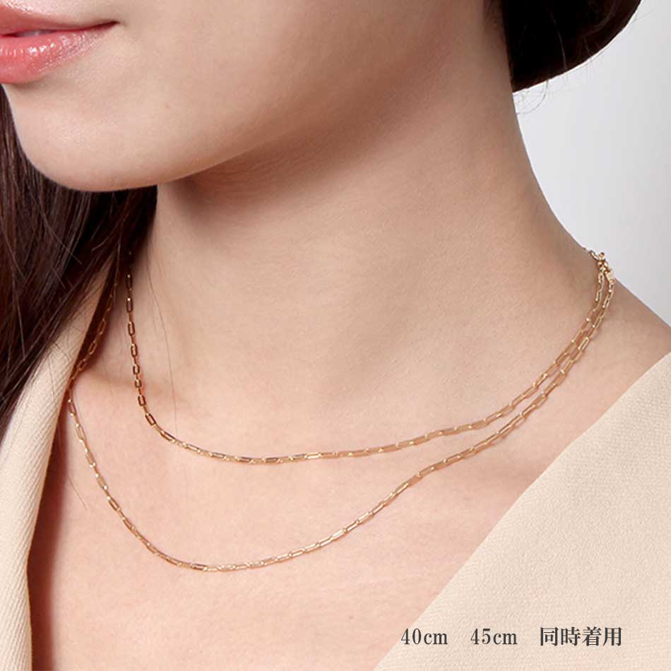 楽天市場】クリップチェーン ネックレス 18金 チェーン だけ 40cm 45cm