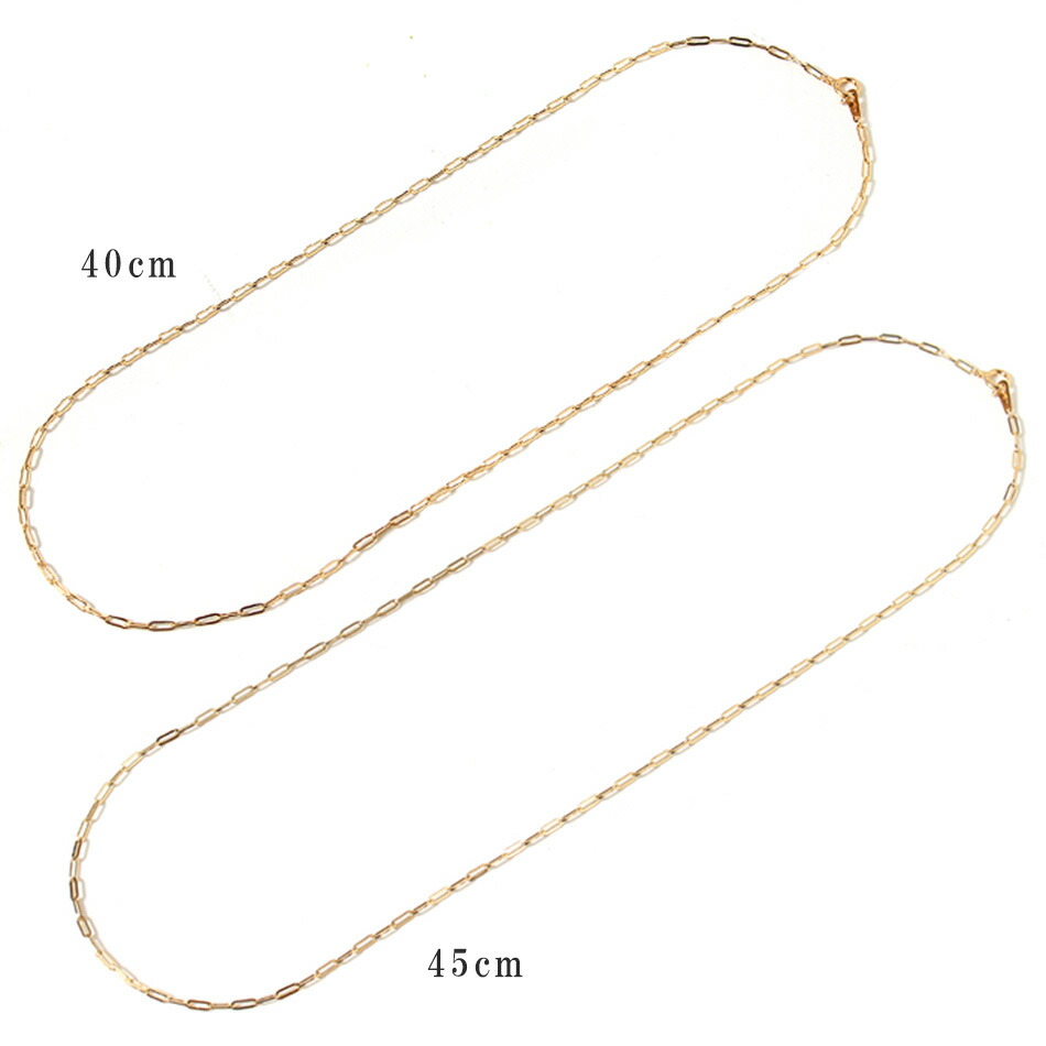 楽天市場】クリップチェーン ネックレス 18金 チェーン だけ 40cm 45cm