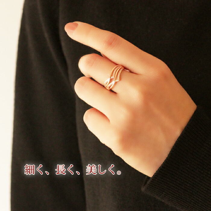 楽天市場】指輪 リング レディース V字 ワイドリング ジルコニア 18金