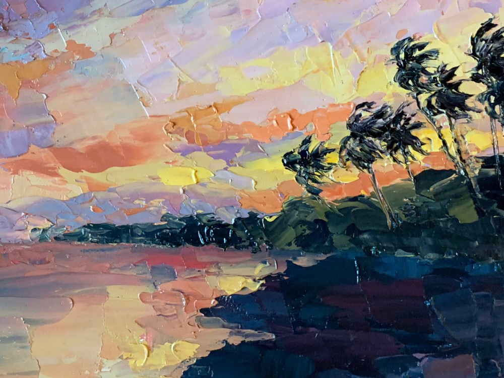 楽天市場】絵画 【マウイの夕焼け】 THOMPSON 油絵 インテリア アート