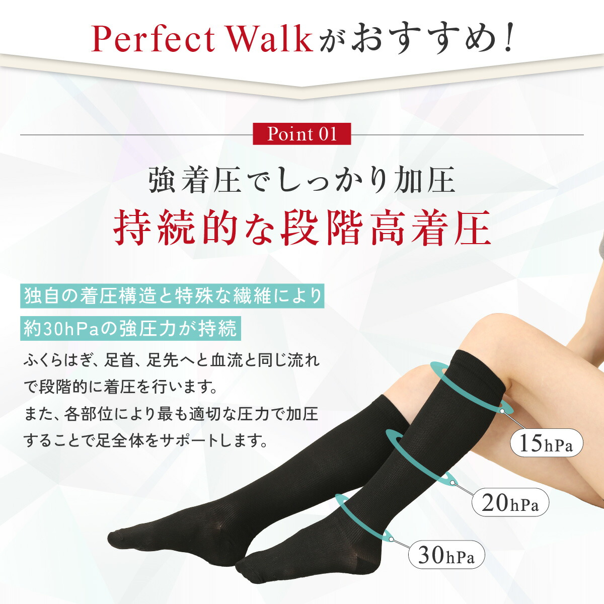 楽天市場】【Perfect Walk公式】着圧ソックス レディース 2枚組