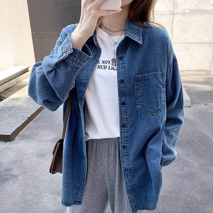 楽天市場】デニムシャツ ブラウス トップス カットソー 襟付き