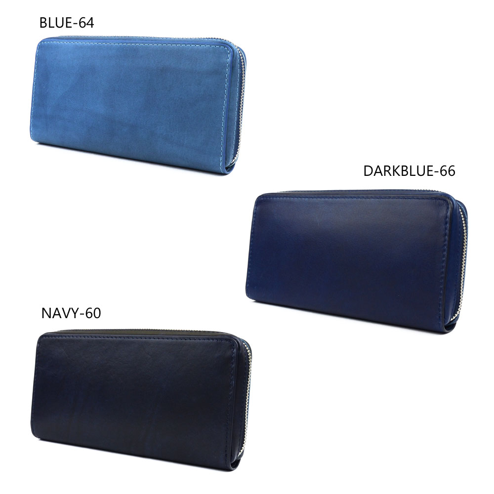 楽天市場】長財布 ラウンドファスナー 大容量 藍染レザー 本革 財布