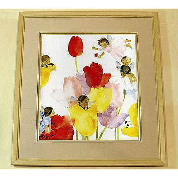楽天市場】絵画 いわさきちひろ 花の国のこどもたち 額 児童画 色紙