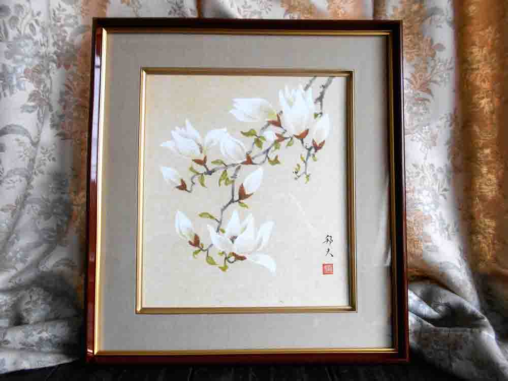 楽天市場】片山邦夫 木蓮 肉筆 日本画 金彩入り 絵画 : 古都-京都