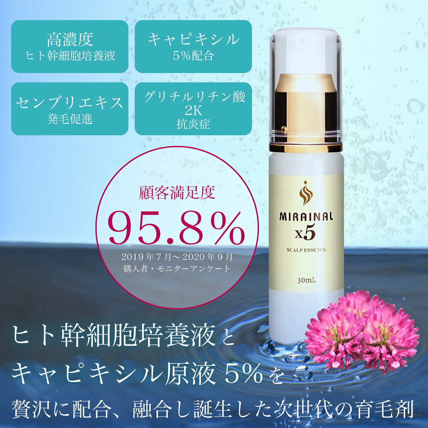 楽天市場】3本セット MIRAINAL X5ミライナルX5 育毛剤 3本 ヒト臍帯血