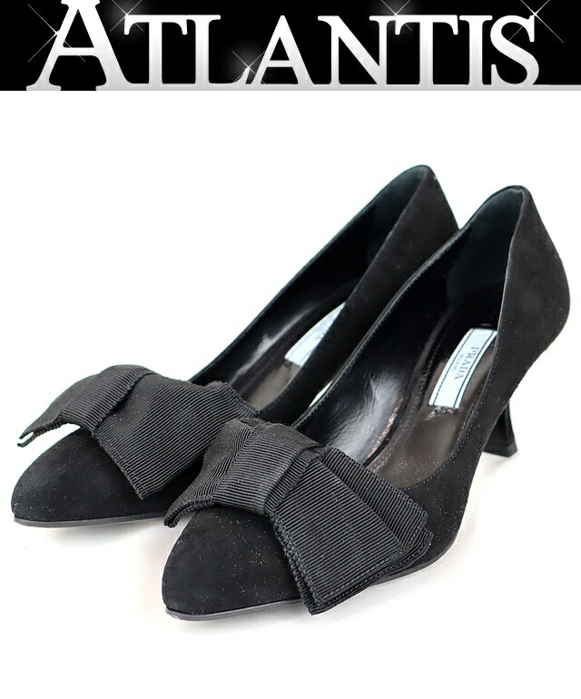 楽天市場】【広尾店】プラダ PRADA リボンパンプス スエード size35 1