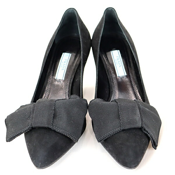 楽天市場】【広尾店】プラダ PRADA リボンパンプス スエード size35 1