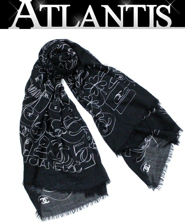 楽天市場】シャネル CHANEL ストール ショール シャネル総柄 カシミヤ