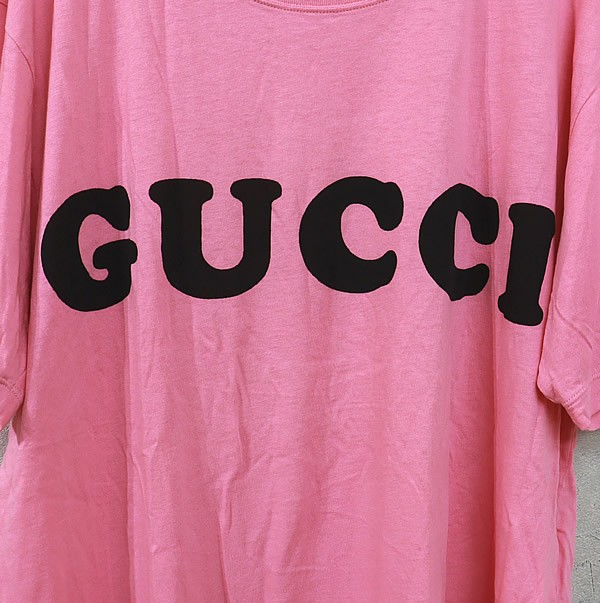 楽天市場】【広尾店】 グッチ GUCCI ロゴプリント Tシャツ ピンク Size