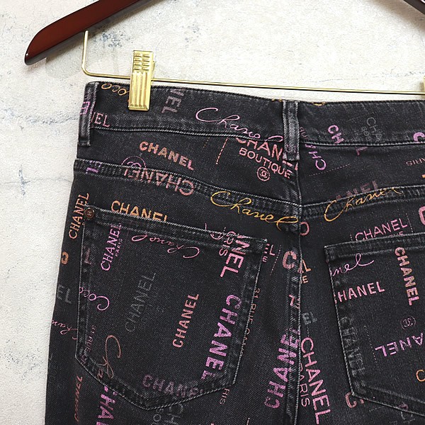 楽天市場】【広尾店】美品 シャネル CHANEL プリントロゴデニムパンツ