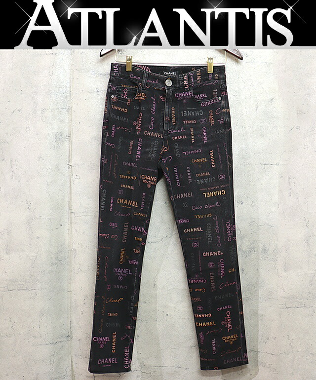 楽天市場】【広尾店】美品 シャネル CHANEL プリントロゴデニムパンツ