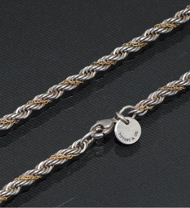 楽天市場】美品 ティファニー TIFFANY＆CO コンビ ツイスト ネックレス