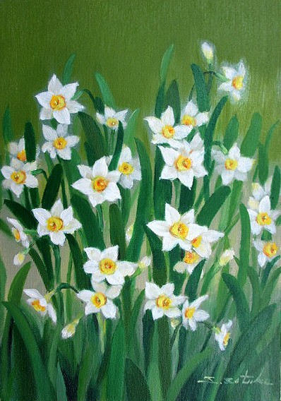 油絵 菅家令子 絵 絵画 インテリア uF6-112502 花 ばら 油絵 菅家令子