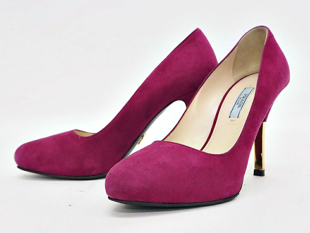 楽天市場】プラダ PRADA パンプス ピンヒール スエード ピオニー