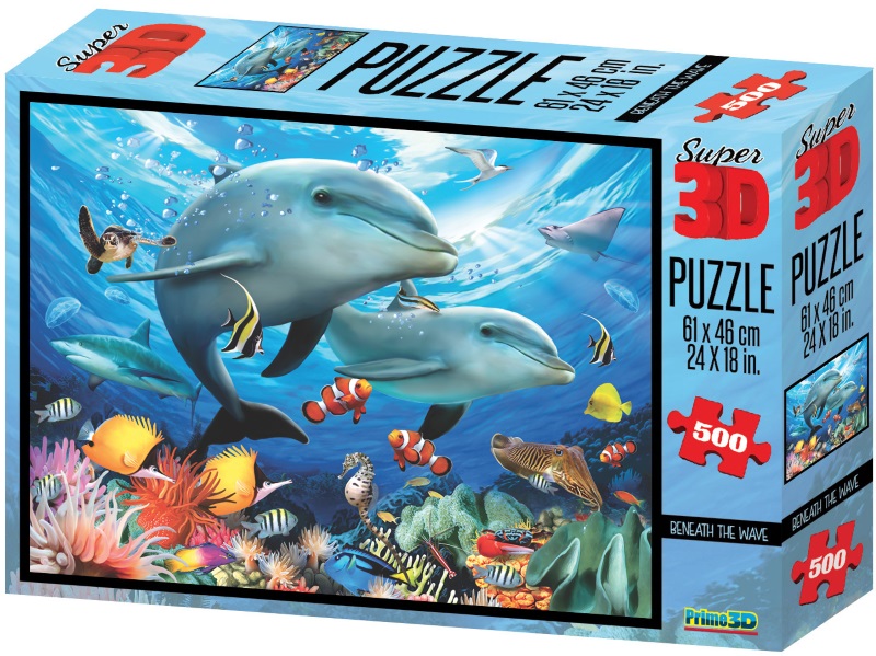 楽天市場】3D イルカ ジグソーパズル 【波の下では】500ピース