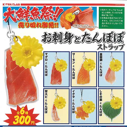 楽天市場】お刺身 と たんぽぽ ストラップ 全6種+ディスプレイ台紙