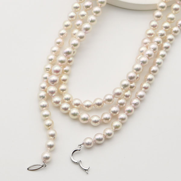 楽天市場】真珠 パール ロング ネックレス あこや真珠 ロング パール