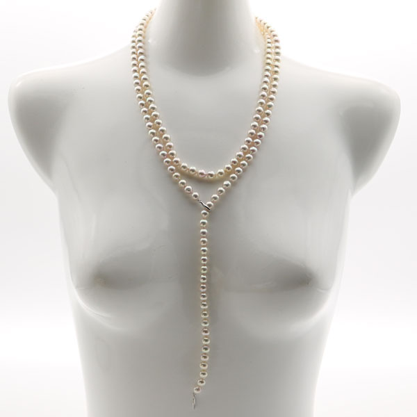 楽天市場】真珠 パール ロング ネックレス あこや真珠 ロング パール