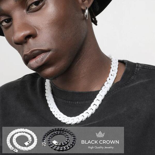 楽天市場】BLACK CROWN「CERAMIC CHAIN NECKLACE BLACK/WHITE 50cm