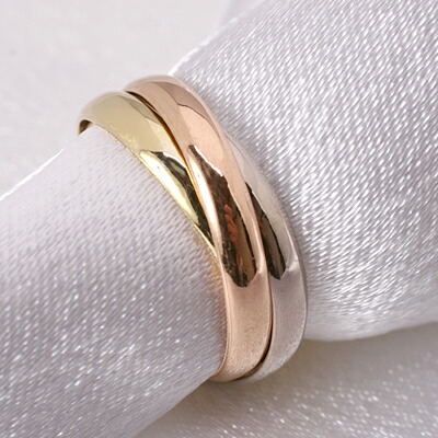 楽天市場】K18PG/YG/Pt900 トリニティ ピンキーリング【送料無料