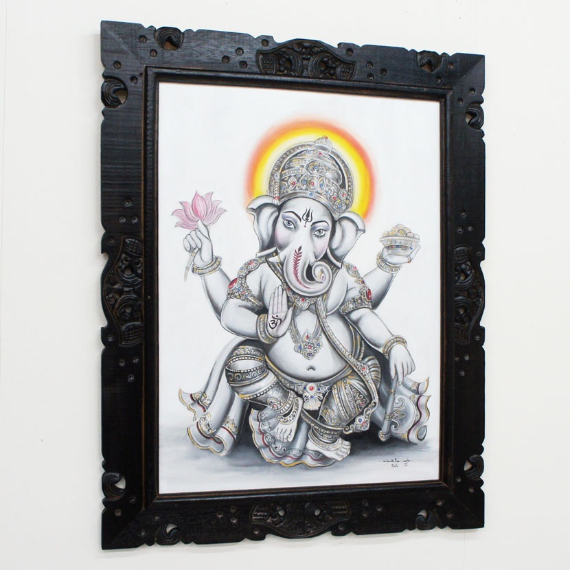 楽天市場】【送料無料！】バリ絵画・ガネーシャ（PA-110）99×79cm