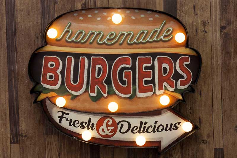 楽天市場】ハンバーガー LEDサイン 看板 レトロ調 アメリカン雑貨