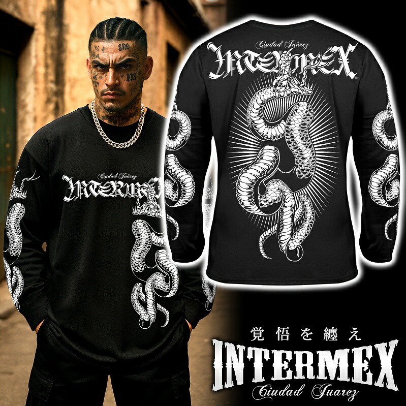 楽天市場】長袖 Tシャツ ロンT 服 コブラ柄 INTERMEX インターメックス