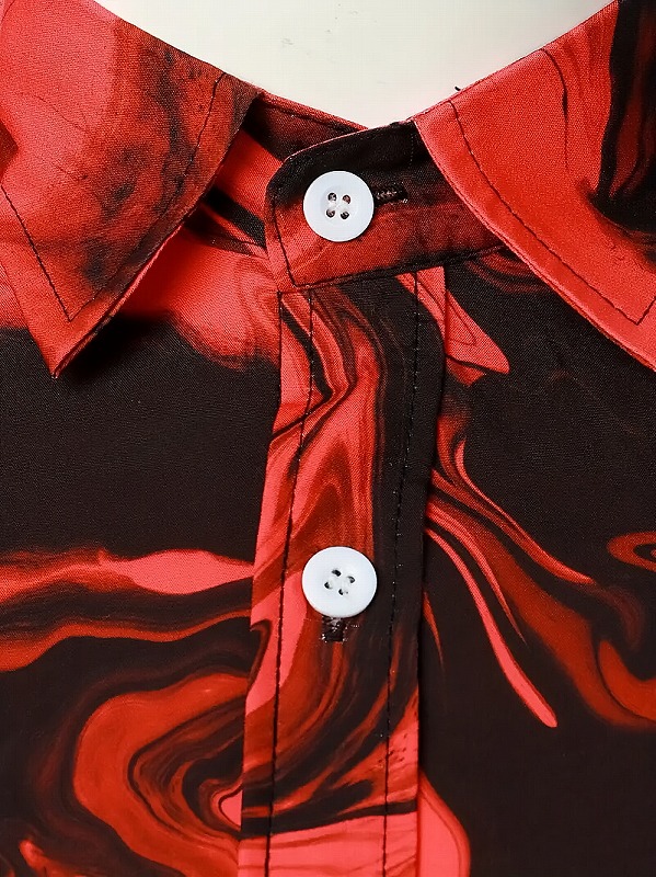 楽天市場】マーブル柄 長袖シャツ 赤黒 061 Yシャツ ドレスシャツ