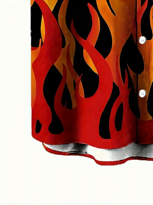 楽天市場】ファイヤーパターン柄 半袖シャツ 黒赤 065 柄シャツ 派手