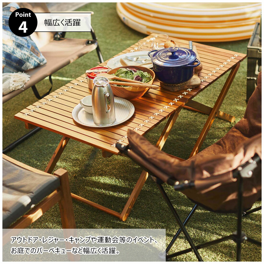 楽天市場】フォールディングテーブル 幅110 奥行60 高さ40 アウトドア