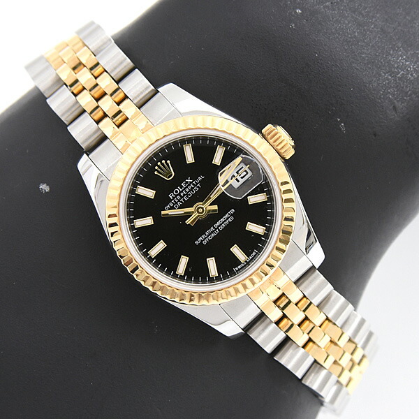 楽天市場】ロレックス 時計 レディース デイトジャスト ブラック文字盤