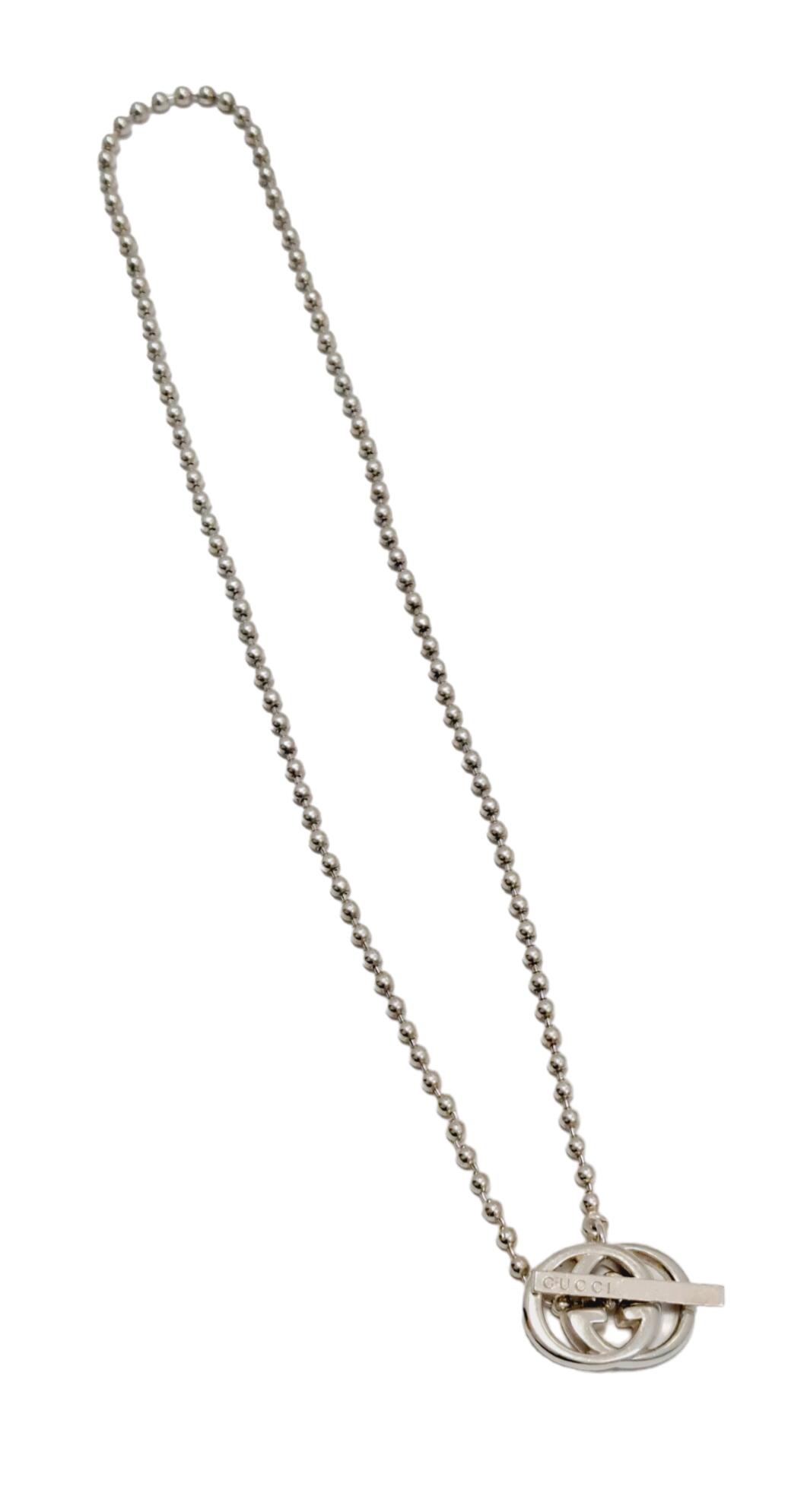 楽天市場】グッチ ネックレス シルバーネックレス GG インター