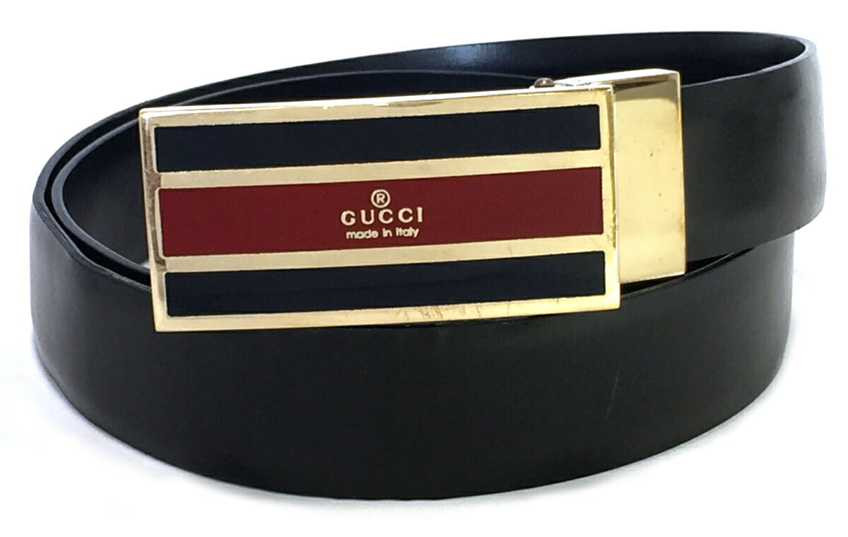 楽天市場】グッチ ベルト 85cm メンズ ブラック 黒 レザー