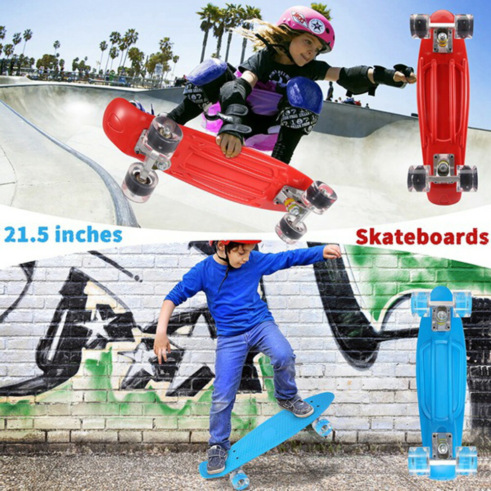 楽天市場】スケートボード キッズ スケボー LED 光る ミニクルーザー