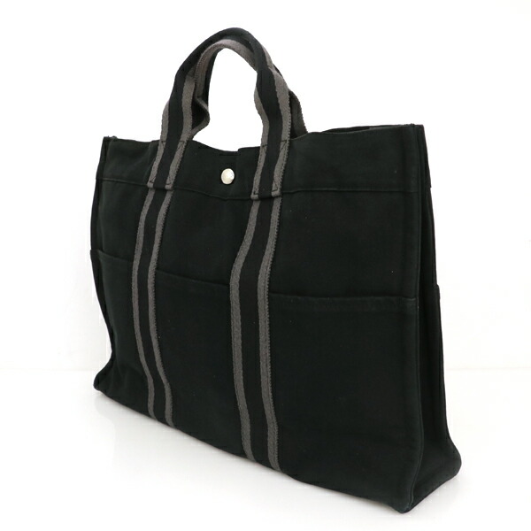 楽天市場】エルメス HERMES ブラック キャンバス フールトゥ MM トート
